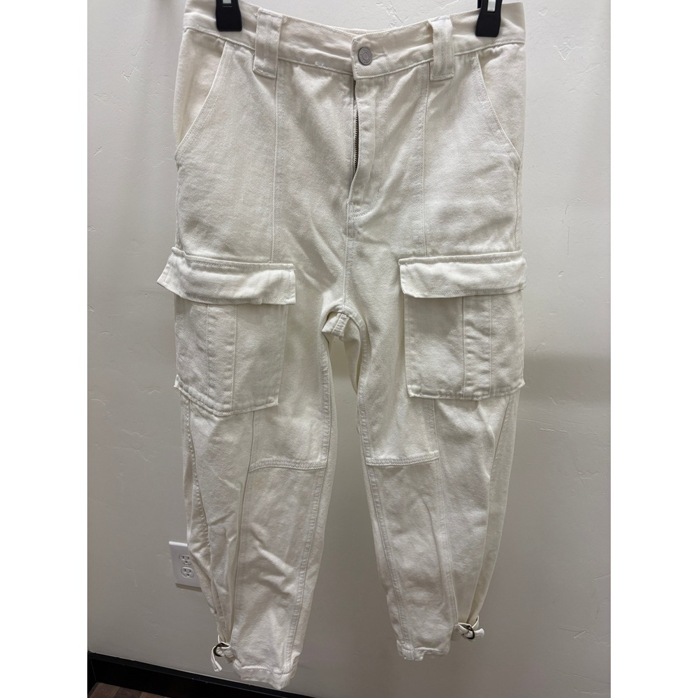 PacSun High Rise Carpenter Pants Off White Cargo Utility Denim Womens 28